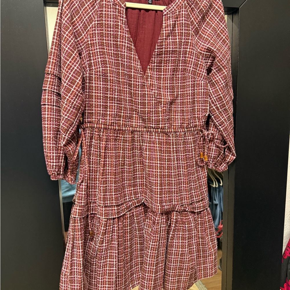 Madewell Burgundy Plaid Blouse